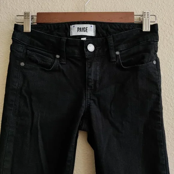 PAIGE Skyline Skinny Jeans in Black Ink Size 23 - Picture 3 of 14